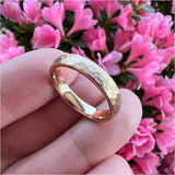 4mm Tungsten Carbide Wedding Band Hammer Ring Faces Brushed Finish Comfort Fit