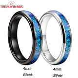 Opal Inlay Tungsten Carbide Wedding Band Engagement Ring Men Women