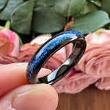 Opal Inlay Tungsten Carbide Wedding Band Engagement Ring Men Women