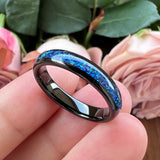 Opal Inlay Tungsten Carbide Wedding Band Engagement Ring Men Women