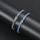 4mm Brass Prong Setting Zircon Tennis Bracelet CZ Bling Iced Out BB202