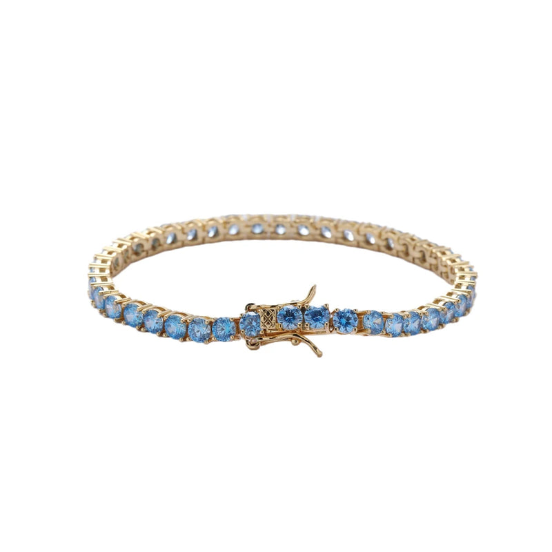 4mm Brass Prong Setting Zircon Tennis Bracelet CZ Bling Iced Out BB202