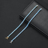 4mm Brass Prong Setting Zircon Tennis Bracelet CZ Bling Iced Out BB202