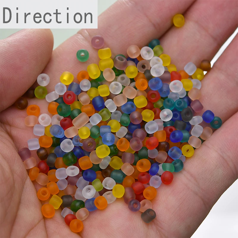 4mm Frosted Glass Rice Beads DIY Jewelry Material