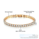 4mm CZ Tennis Bracelet Silver Chain Iced Out Women Men Jewelry