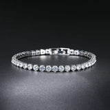 4mm CZ Tennis Bracelet Silver Chain Iced Out Women Men Jewelry