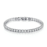 4mm CZ Tennis Bracelet Silver Chain Iced Out Women Men Jewelry