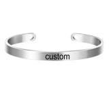 4mm Stainless Steel Open Cuff Bangle Women Bracelet