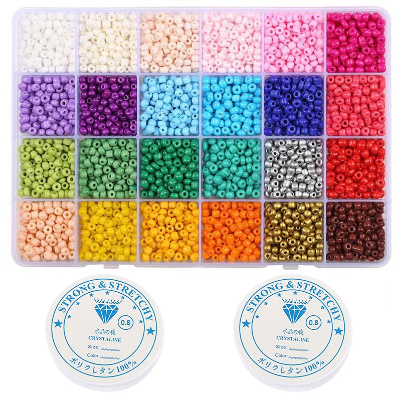 4mm Czech Glass Seed Beads Box Set - DIY Bracelet Accessories