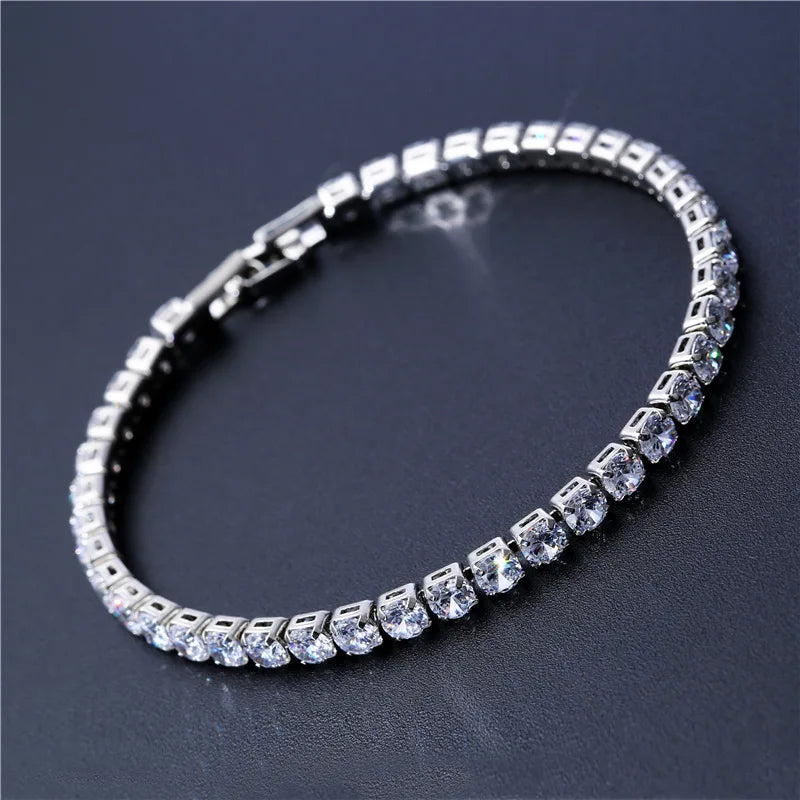 4mm CZ Men's & Women's Bracelets Birthday Wedding Accessories