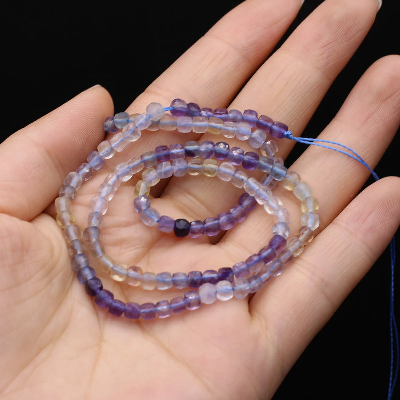 4mm Fluorite Stone Beads Round Loose Spacer Beads for Jewelry Making