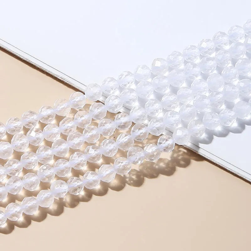 4mm Faceted Natural Rock Quartz Beads for Jewelry Making