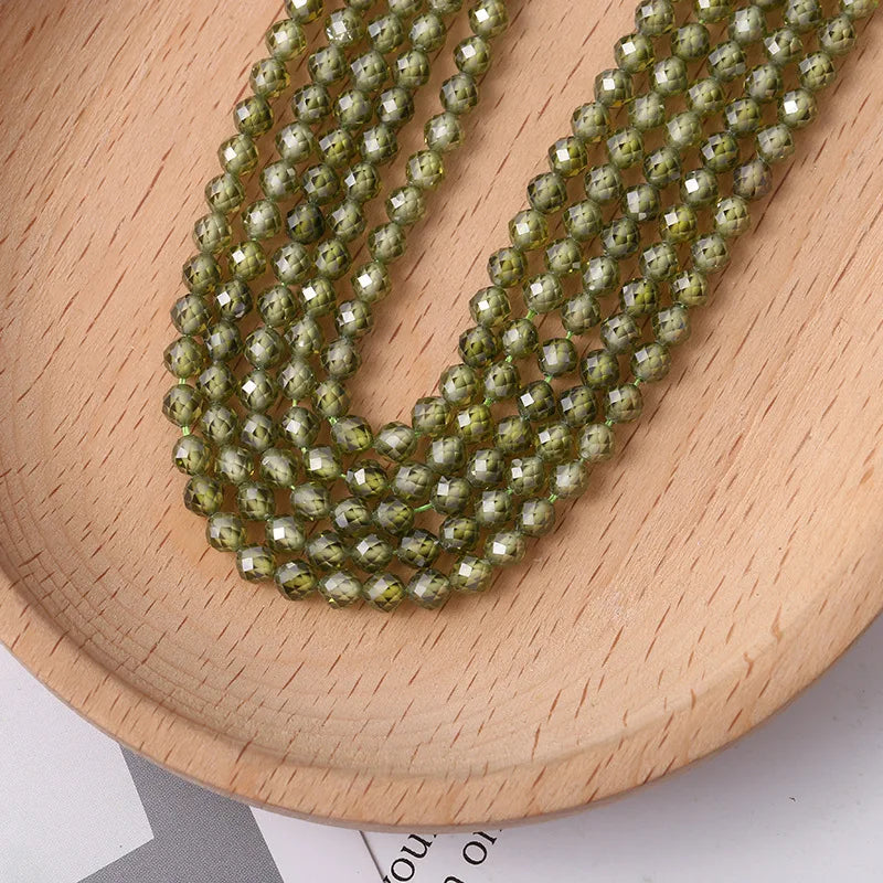4mm Zircon Stone Faceted Spacer Beads for Bracelet