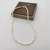 4mm Pearl Necklace 14K Filled Adjustable Chain Delicate Choker