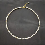 4mm Pearl Necklace 14K Filled Adjustable Chain Delicate Choker