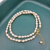 4mm Pearl Necklace 14K Filled Adjustable Chain Delicate Choker