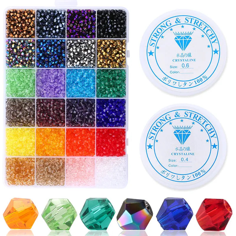 4mm Glass Bicone Beads Kits Jewelry Beads Loose Spacer beads 4800pcs/box