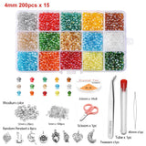 3000pcs/box 4mm Glass Bicone Beads Kits Jewelry Beads Loose Spacer beads