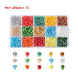 3000pcs/box 4mm Glass Bicone Beads Kits Jewelry Beads Loose Spacer beads