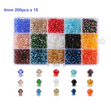 3000pcs/box 4mm Glass Bicone Beads Kits Jewelry Beads Loose Spacer beads