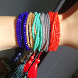 4mm Glass Crystal Beads 6 Layers Tassel Bracelet