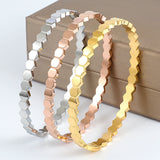 4mm Cuff Bangle Bracelet Stainless Steel High Plated Charm Women Bangle