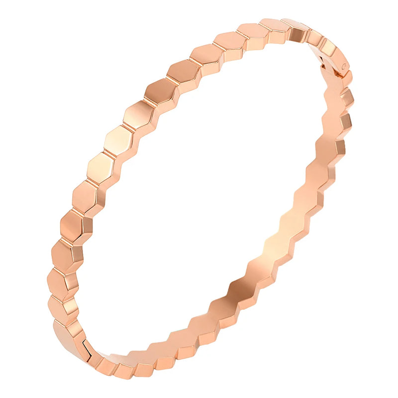 4mm Cuff Bangle Bracelet Stainless Steel High Plated Charm Women Bangle