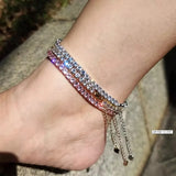 4mm CZ Iced Out Diamond Tennis Anklet Jewelry
