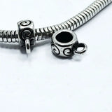 4mm Hole DIY Stainless Steel Cylinder Charms Beads Engrave Hanging Bead