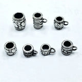 4mm Hole DIY Stainless Steel Cylinder Charms Beads Engrave Hanging Bead
