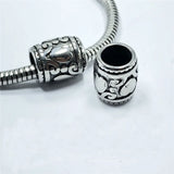 4mm Hole DIY Stainless Steel Cylinder Charms Beads Engrave Hanging Bead