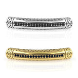 4mm Hole Stainless Steel Tube Charms Beads Crystal Bent Beads