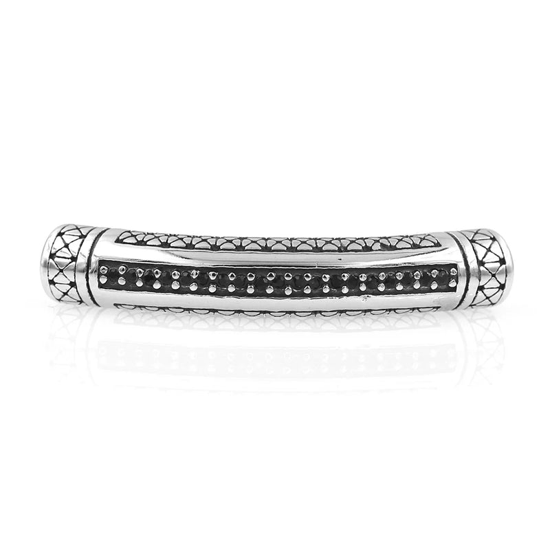 4mm Hole Stainless Steel Tube Charms Beads Crystal Bent Beads