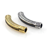 4mm Hole Stainless Steel Tube Charms Beads Crystal Bent Beads