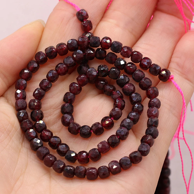 4mm Garnet Beads Natural Stones Spacer Loose Beads for Jewelry Making