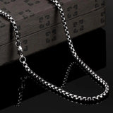 4mm Link Chain Necklace Punk Jewelry Europe Style Soul Stainless Steel Bijoux