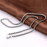 4mm Link Chain Necklace Punk Jewelry Europe Style Soul Stainless Steel Bijoux