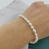 4mm Freshwater Pearl Bracelet 14K Filled Adjustable Chain Tiny Bangles