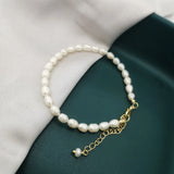 4mm Freshwater Pearl Bracelet 14K Filled Adjustable Chain Tiny Bangles