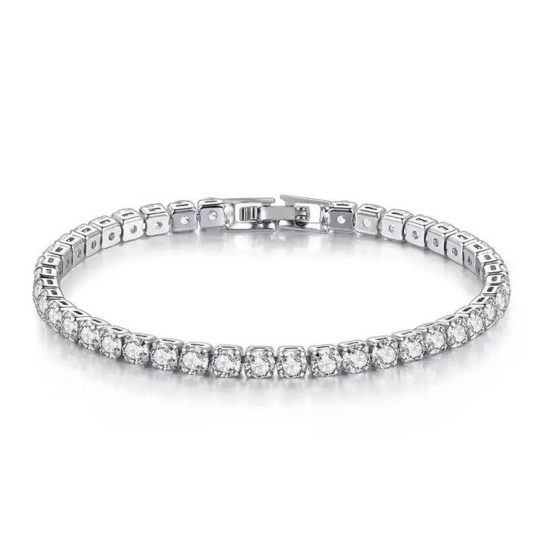 4mm Moissanite Tennis Bracelet 925 Silver Lab Diamond Wedding