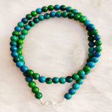 4mm Chrysocolla Turquoise Beads Necklace 18 inches Emotional Chain Blessing