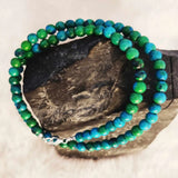 4mm Chrysocolla Turquoise Beads Necklace 18 inches Emotional Chain Blessing