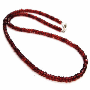 4mm Ruby Garnet Gemstone Necklace Taseel Chain Chakra Wristband