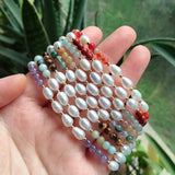 4mm Natural Gemstone Bracelet Small Pearl Beaded Adjustable Braided Bracelets