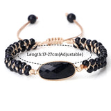 4mm Natural Orchid Stone Beaded Bracelet Vintage Charm Pendant Braided Bangles
