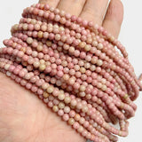 4mm Rhodonite Agate Jaspers Stone Beads Round Loose Spacer Bead 15''