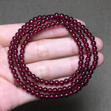 4mm Red Garnet Bracelet for Women Men - AAAAA Quality