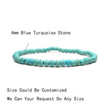 4mm Natural Small Beads Bracelet Stone Minimalist Braclet Men Women
