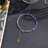 4mm Beaded Anklet Stainless Steel Clasp Women's Beach Jewel