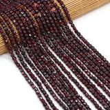 4mm Garnet Cube Beads Irregular Faceted Loose Bead for DIY Jewelry Making